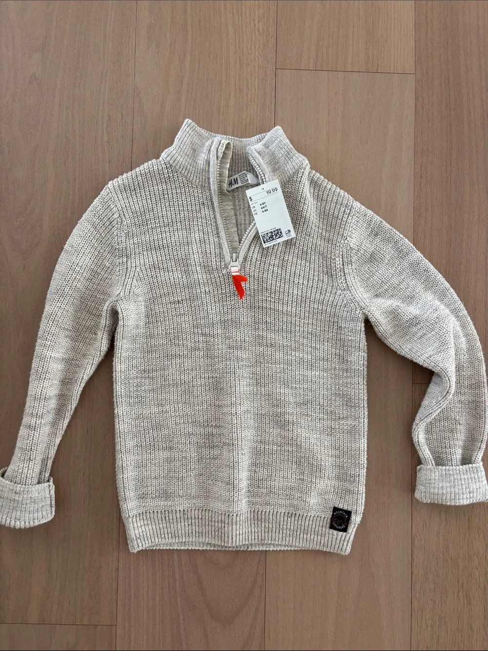 H&M Kids Cream Half-Zip Knit Sweater